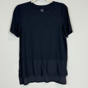 Sweaty Betty Perforated Edge Black Performance Athletic T-shirt S